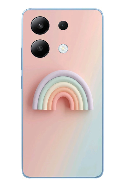 Le Balvo Redmi Note 13 4G Uyumlu Gökkuşağı Pastel Baskılı Silikon Kılıf