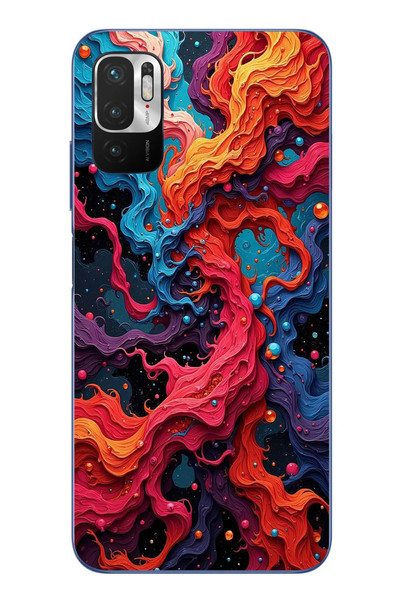 Le Balvo Redmi Note 10 5G Uyumlu Dalgaların İz Karışımı Baskılı Silikon Kılıf