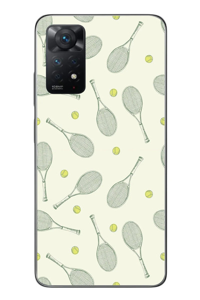 Le Balvo Redmi Note 11 Pro 4G Uyumlu Tenis Raketleri Baskılı Silikon Kılıf