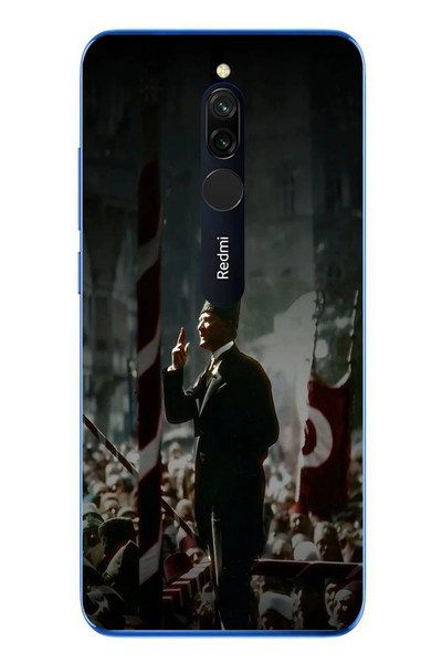 Le Balvo Redmi 8 Uyumlu Atatürk Hitap Ediyor Baskılı Silikon Kılıf