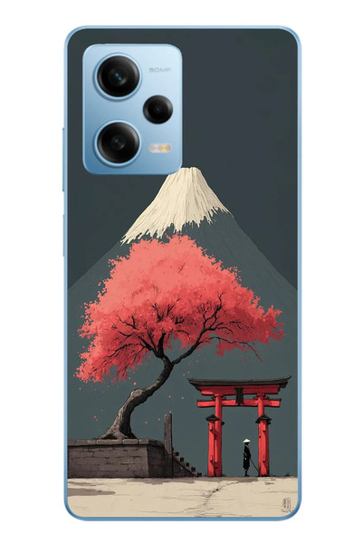 Le Balvo Redmi Note 12 Pro 5G Uyumlu Fuji Dağı Baskılı Silikon Kılıf