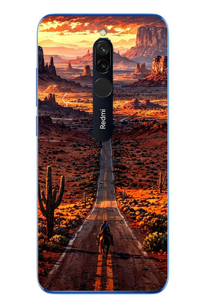 Le Balvo Redmi 8 Uyumlu Kovboy Yolda Baskılı Silikon Kılıf