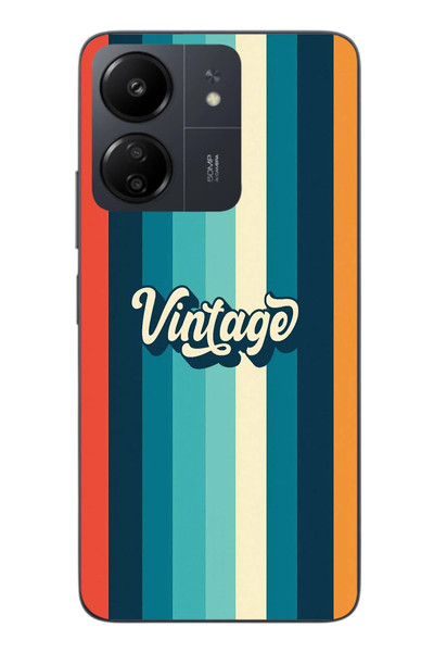 Le Balvo Redmi 13C Uyumlu Vintage Baskılı Silikon Kılıf