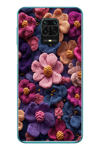 Le Balvo Redmi Note 9s Uyumlu Çiçek Örgüsü Baskılı Silikon Kılıf