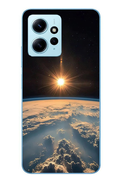 Le Balvo Redmi Note 12 4G Uyumlu Uzay Günbatımı Baskılı Silikon Kılıf