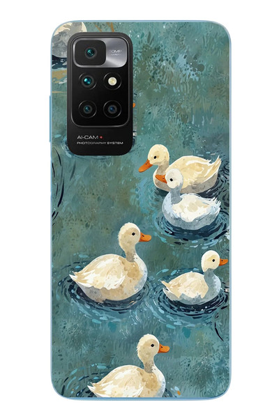 Le Balvo Redmi 10 2022 Uyumlu Yüzen Ördekler Baskılı Silikon Kılıf