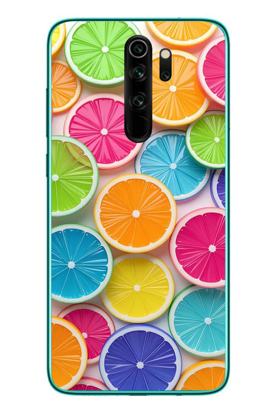 Le Balvo Redmi Note 8 Pro Uyumlu Renkli Lime Dilimler Baskılı Silikon Kılıf
