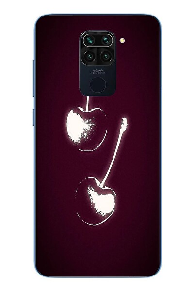 Le Balvo Redmi Note 9 Uyumlu İki Kiraz Baskılı Silikon Kılıf