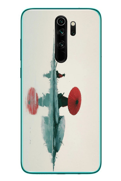 Le Balvo Redmi Note 8 Pro Uyumlu Japon Şemsiyesi Baskılı Silikon Kılıf