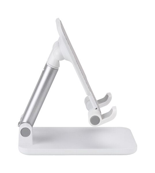 Pivot Telefon Standı Ayarlanabilir Katlanabilir 2 Kademeli Masaüstü Tablet Tutucu Beyaz