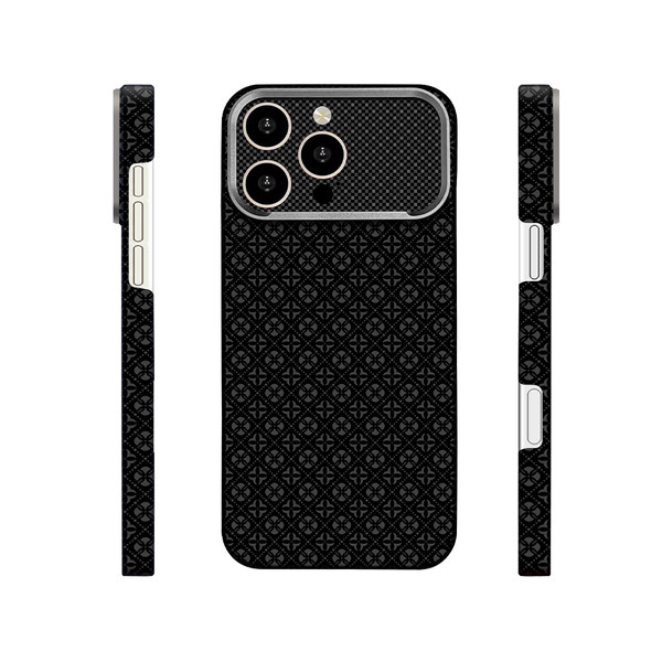Başkenttekno iPhone 16 Pro Kılıf MagSafe Şarj Premium Retro Çiçek Desenli Kamera Ve Lens Korumalı Velix Sert Siyah