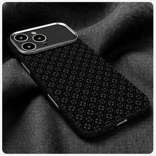 Başkenttekno iPhone 16 Pro Kılıf MagSafe Şarj Premium Retro Çiçek Desenli Kamera Ve Lens Korumalı Velix Sert Siyah