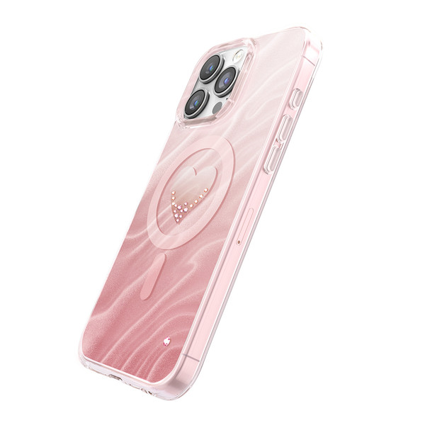 Başkenttekno iPhone 16 Pro Max Premium MagSafe Şarj Özellikli Orjinal Swaro Taşlı Rovix Sert Pembe