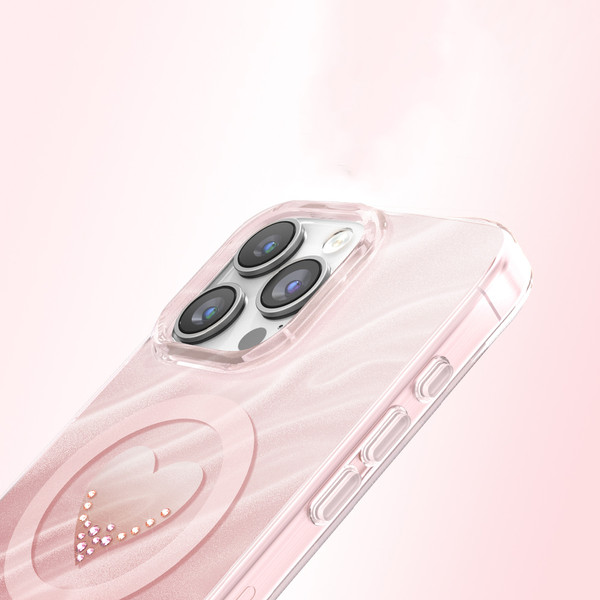 Başkenttekno iPhone 16 Pro Max Premium MagSafe Şarj Özellikli Orjinal Swaro Taşlı Rovix Sert Pembe