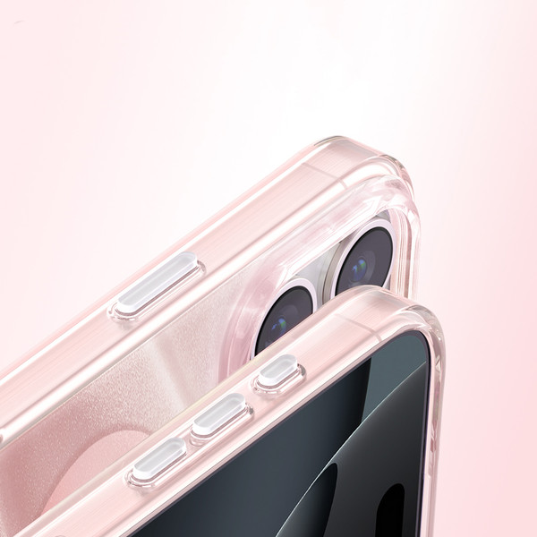 Başkenttekno iPhone 16 Pro Max Premium MagSafe Şarj Özellikli Orjinal Swaro Taşlı Rovix Sert Pembe
