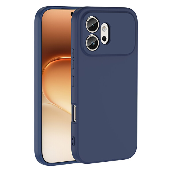 Başkenttekno Honor 600 5G Uyumlu Kılıf Kamera Korumali Mara Lansman Kapak Lacivert