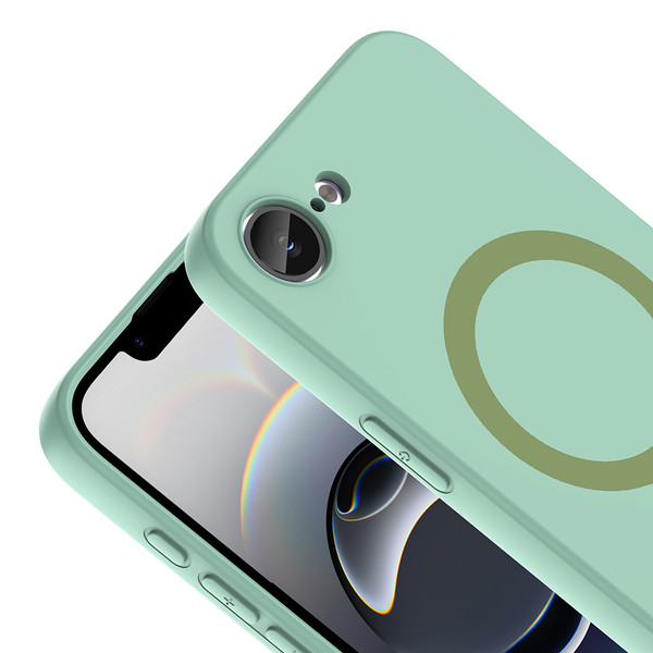 Başkenttekno iPhone 16E Kılıf M-Safe Şarj Özellikli Kamera Korumali Premium Soft Aris Silikon Kapak Turkuaz
