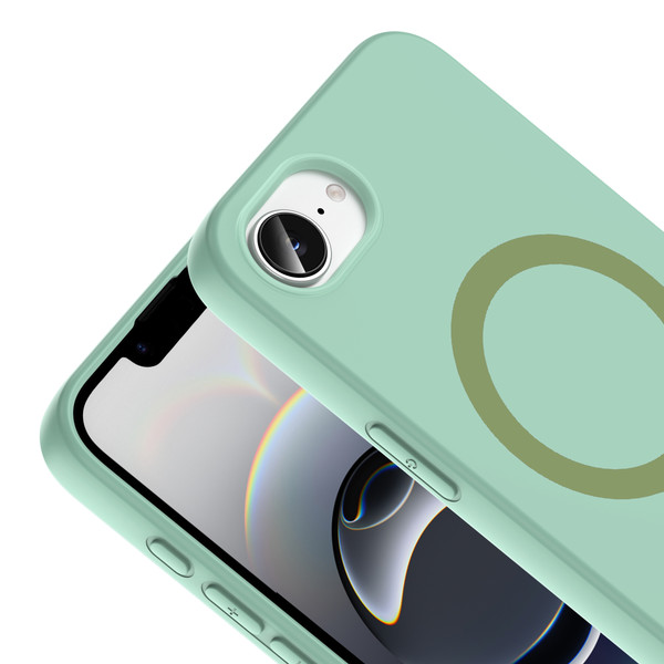 Başkenttekno iPhone 16E Kılıf M-Safe Şarj Özellikli Kamera Korumali Premium Soft Aris Silikon Kapak Turkuaz
