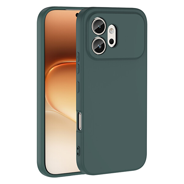 Başkenttekno Honor 600 5G Uyumlu Kılıf Kamera Korumali Mara Lansman Kapak Koyu Yeşil