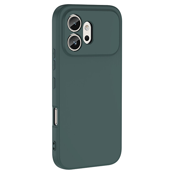 Başkenttekno Honor 600 5G Uyumlu Kılıf Kamera Korumali Mara Lansman Kapak Koyu Yeşil