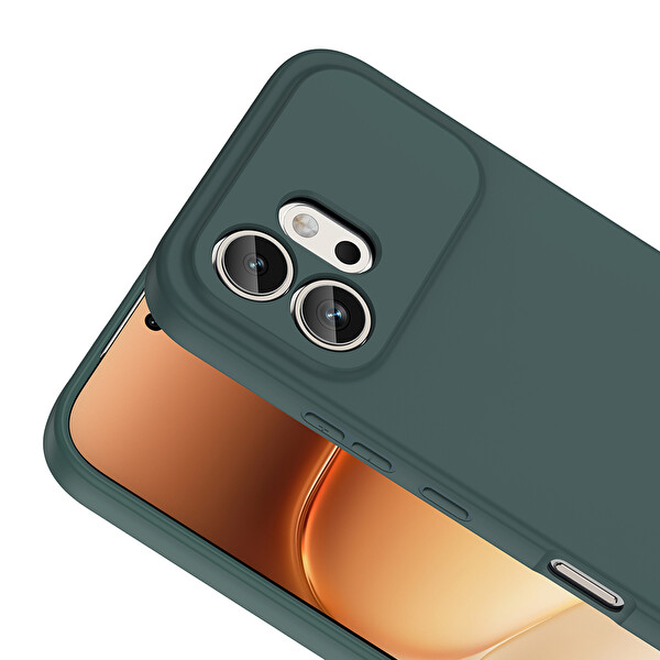 Başkenttekno Honor 600 5G Uyumlu Kılıf Kamera Korumali Mara Lansman Kapak Koyu Yeşil