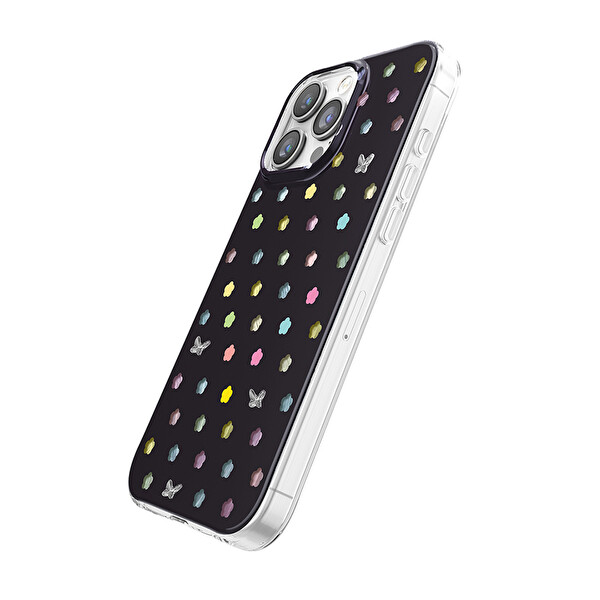 Başkenttekno iPhone 16 Pro Max Kılıf MagSafe Şarj Özellikli Premium Taş Detayli Axen Sert Siyah