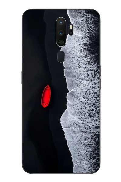 Le Balvo Oppo A5 2020 Uyumlu Kırmızı Tekne Yalnız Baskılı Silikon Kılıf