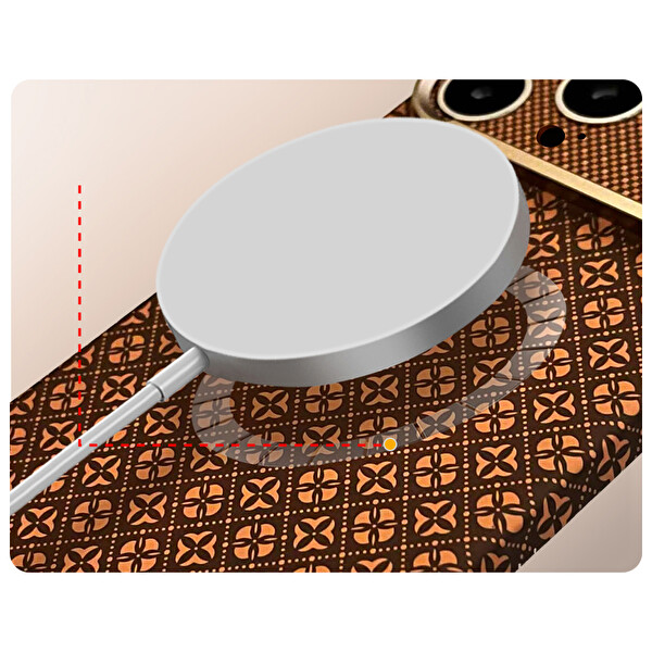 Başkenttekno iPhone 16 Pro Kılıf MagSafe Şarj Premium Retro Çiçek Desenli Kamera Ve Lens Korumalı Velix Sert Kahverengi
