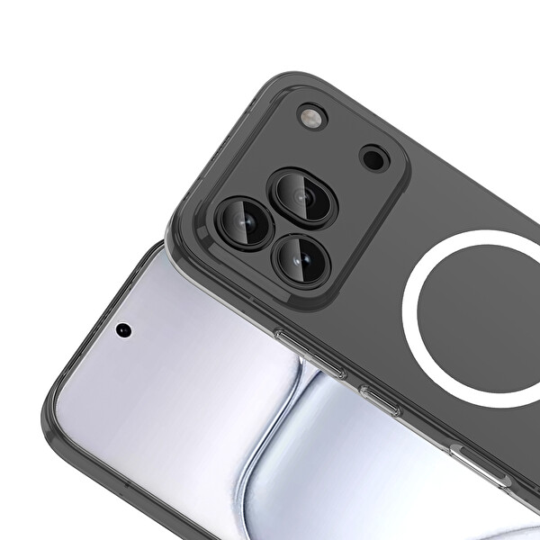 Başkenttekno Honor 600 Pro 5G Uyumlu Kamera Korumalı MagSafe Şarj Şeffaf Sararmaz London Sert Plastik Kapak Şeffaf