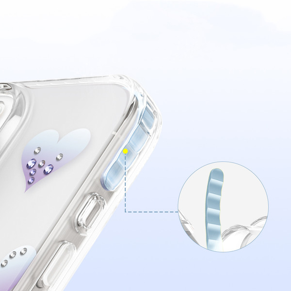 Başkenttekno iPhone 16 Pro Max MagSafe Destekli Parlak Taşlı Tasarımlı Kamera Korumalı Elvo Kılıf Mavi