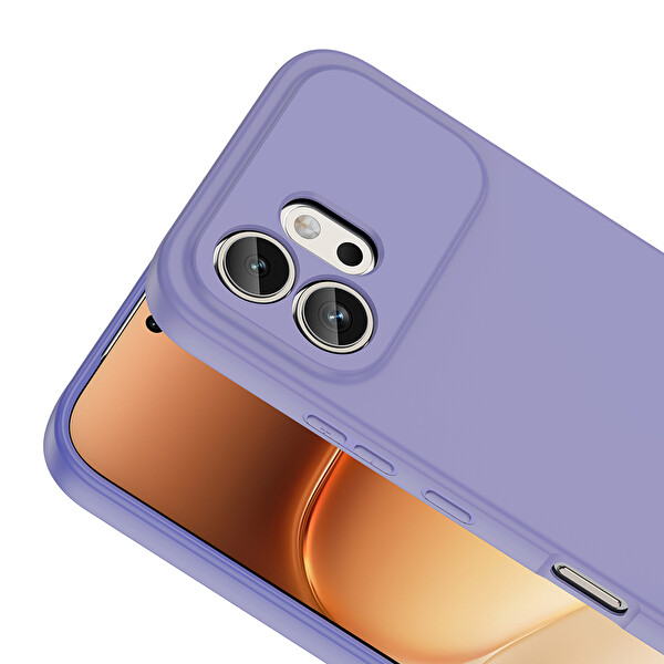 Başkenttekno Honor 600 5G Uyumlu Kılıf Kamera Korumali Mara Lansman Kapak Lila