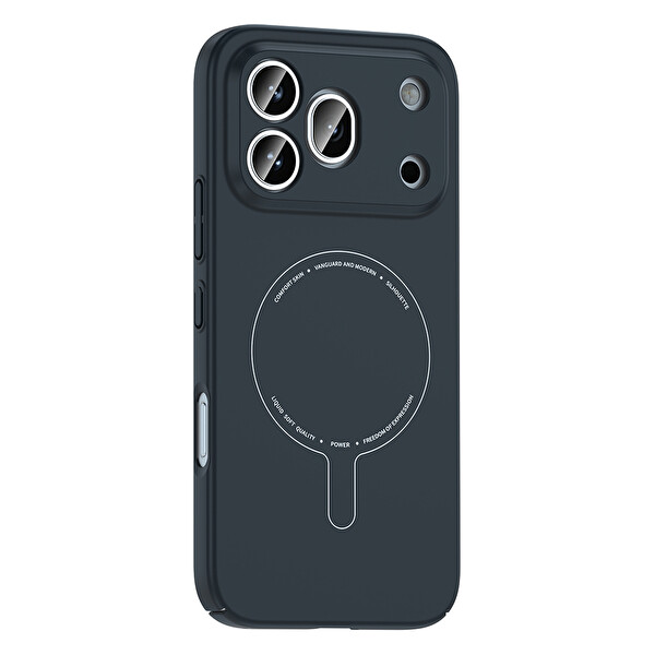 Başkenttekno Honor 600 Pro 5G Uyumlu MagSafe Özellikli Elio Kamera Korumalı Sert Kapak Kılıf Lacivert