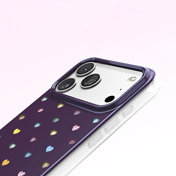 Başkenttekno iPhone 17 Pro Max Kılıf MagSafe Şarj Özellikli Premium Taş Detayli Axen Sert Mürdüm