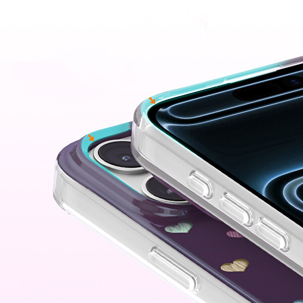 Başkenttekno iPhone 17 Pro Max Kılıf MagSafe Şarj Özellikli Premium Taş Detayli Axen Sert Mürdüm