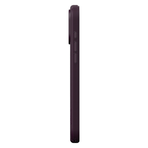 Başkenttekno iPhone 17 Pro Kılıf MagSafe Şarj Özellikli Çizgi Desenli Kumaş Dokulu Lorin Kapak Bordo