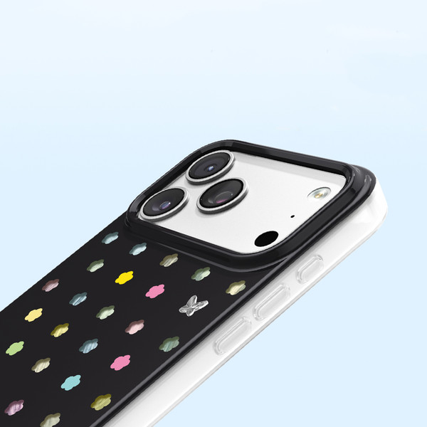 Başkenttekno iPhone 18 Pro Kılıf MagSafe Şarj Özellikli Premium Taş Detayli Axen Sert Siyah