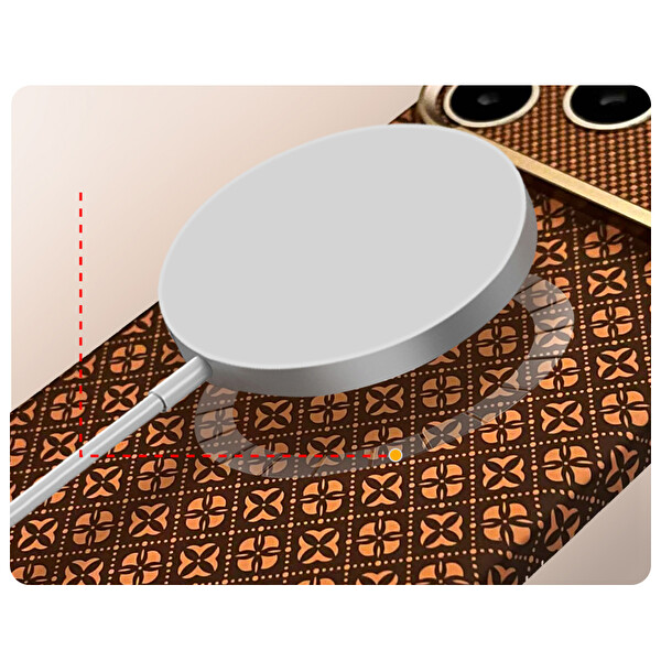 Başkenttekno iPhone 17 Pro Max Kılıf MagSafe Şarj Retro Çiçek Desenli Kamera Ve Lens Korumalı Velix Sert Kahverengi