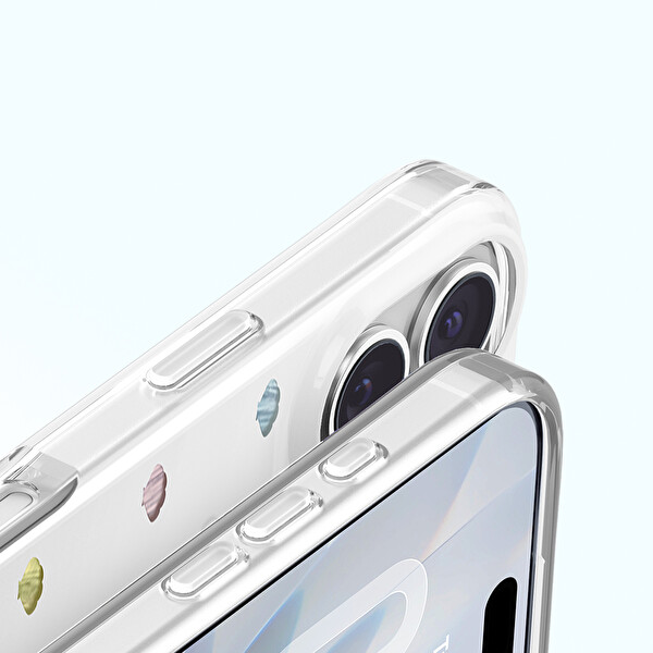 Başkenttekno iPhone 17 Kılıf Kılıf MagSafe Şarj Özellikli Premium Taş Detayli Axen Sert Beyaz