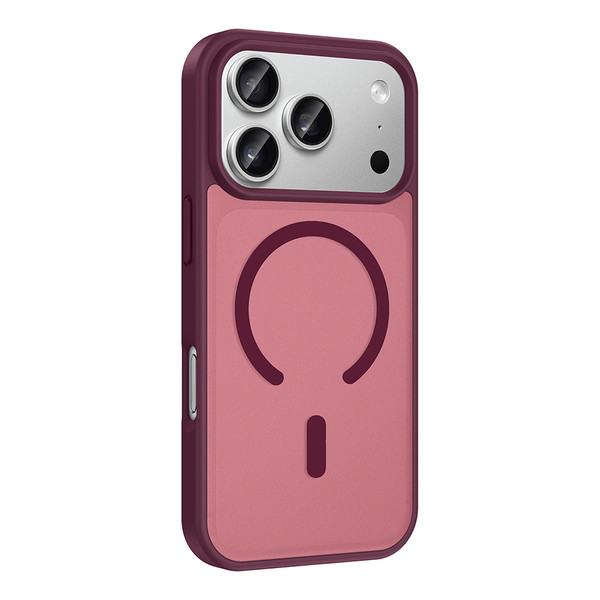 Başkenttekno iPhone 17 Pro Kılıf Mat Magsafe Şarj Hassas Butonlu Renkli Yumuşak Kenarlı Premium Babet Kapak Bordo