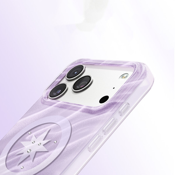 Başkenttekno iPhone 18 Pro Max Kılıf Premium MagSafe Şarj Özellikli Swaro Taşlı Rovix Sert