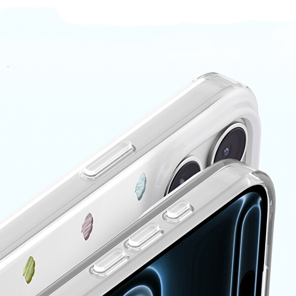 Başkenttekno iPhone 18 Pro Max Kılıf MagSafe Şarj Özellikli Premium Taş Detayli Axen Sert Beyaz