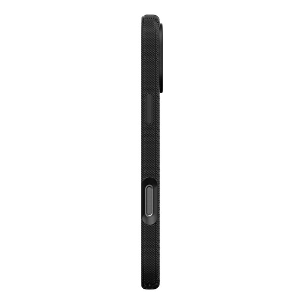 Başkenttekno iPhone 18 Pro Kılıf MagSafe Şarj Özellikli Çizgi Desenli Kumaş Dokulu Lorin Kapak Siyah