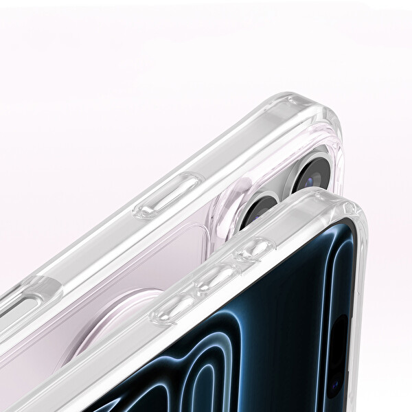Başkenttekno iPhone 18 Pro Max Premium Kristal Taş İşlemeli MagSafe Özellikli Darbe Emici Mova Telefon Kılıfı Pembe