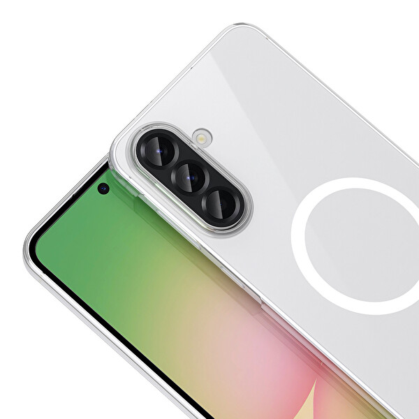 Başkenttekno Samsung Galaxy A36 Uyumlu Kamera Korumalı MagSafe Şarj Şeffaf Sararmaz London Sert Plastik Kapak Şeffaf