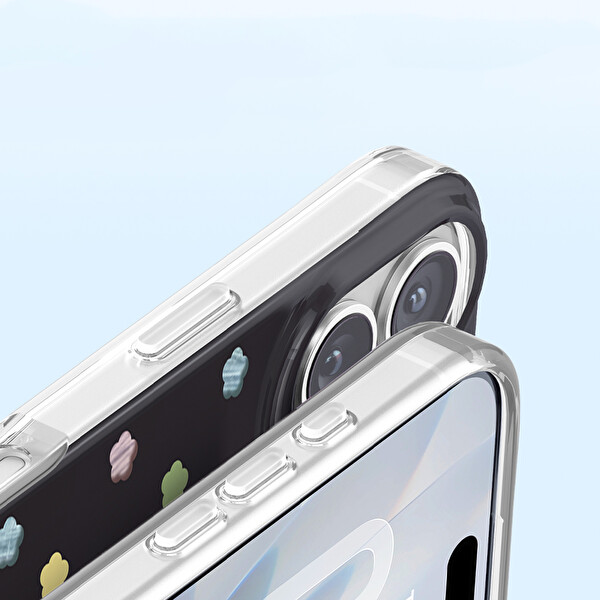 Başkenttekno iPhone 17 Kılıf Kılıf MagSafe Şarj Özellikli Premium Taş Detayli Axen Sert Siyah