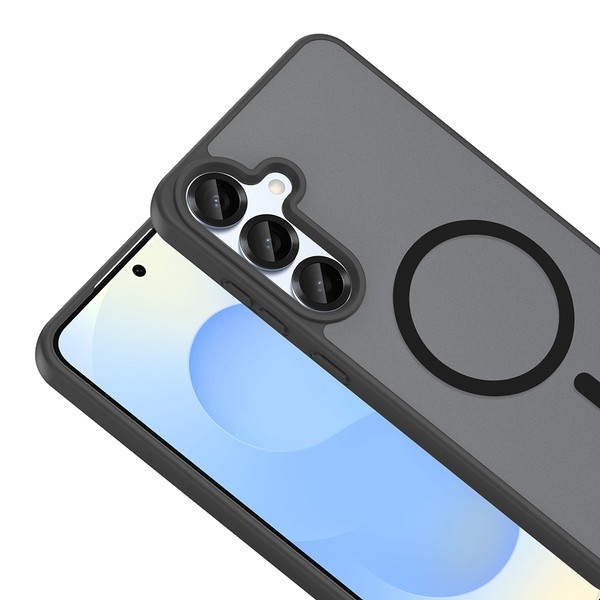 Başkenttekno Samsung Galaxy A37 Kılıf Mat Magsafe Şarj Hassas Butonlu Renkli Yumuşak Kenarlı Premium Babet Kapak Siyah
