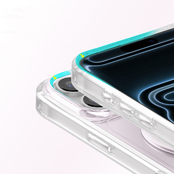 Başkenttekno iPhone 17 Pro Premium Kristal Taş İşlemeli MagSafe Özellikli Darbe Emici Mova Telefon Kılıfı Pembe