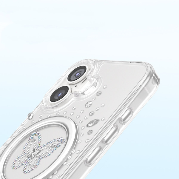 Başkenttekno iPhone 17 Premium Kristal Taş İşlemeli MagSafe Özellikli Darbe Emici Mova Telefon Kılıfı