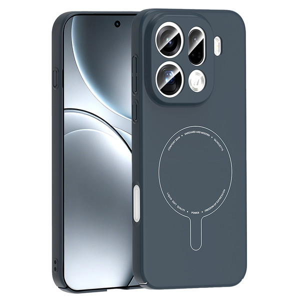 Başkenttekno Oppo Find X9 Pro Uyumlu MagSafe Özellikli Elio Kamera Korumalı Sert Kapak Kılıf Lacivert