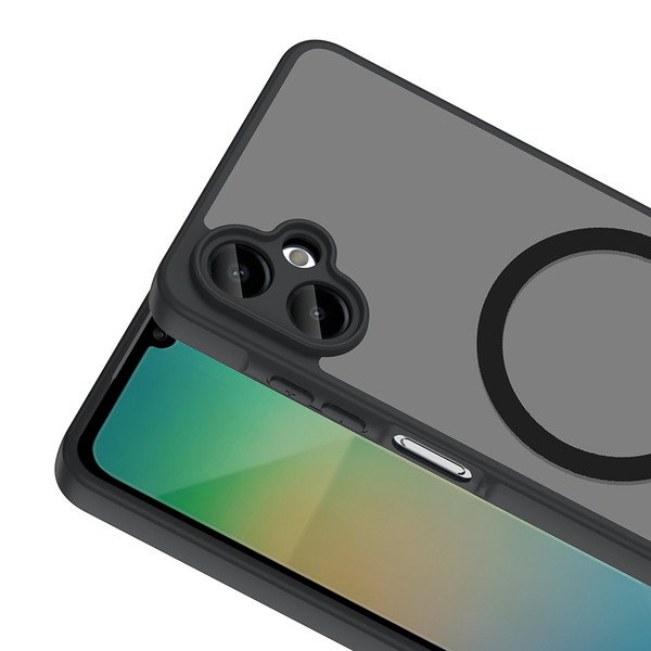 Başkenttekno Samsung Galaxy A06 Uyumlu Kılıf Mat Magsafe Şarj Hassas Butonlu Yumuşak Kenarlı Premium Kapak Siyah